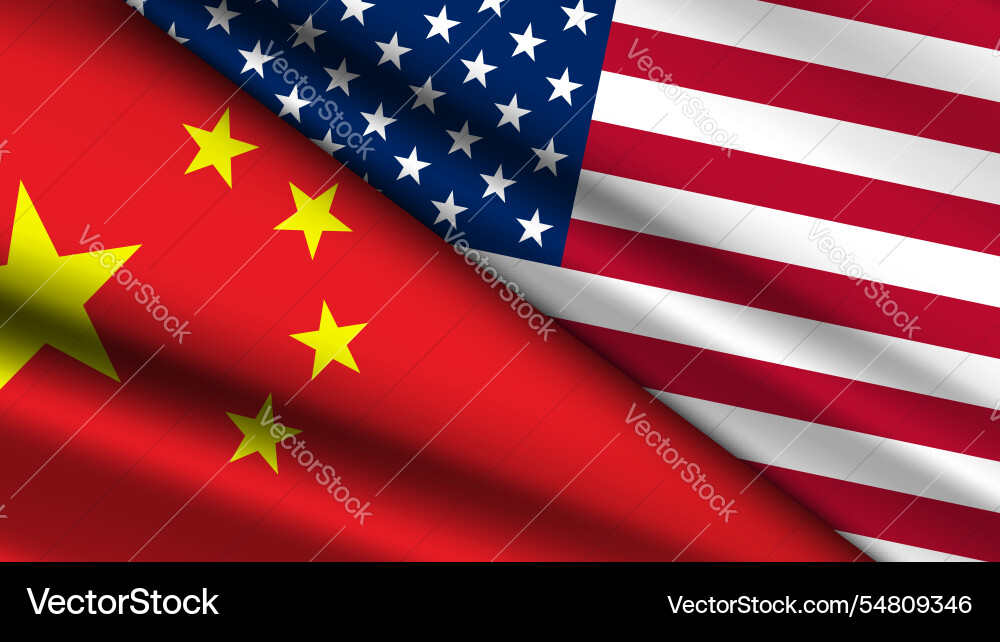 High quality background with two flags of usa Vector Image