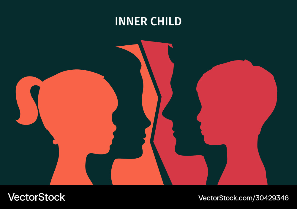 Inner Child Reflection Vector Image