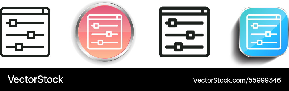 Levels icon thin linear regular and button style Vector Image