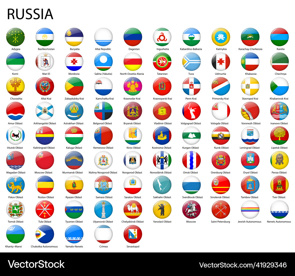 Russian Regional Flags Vector Image