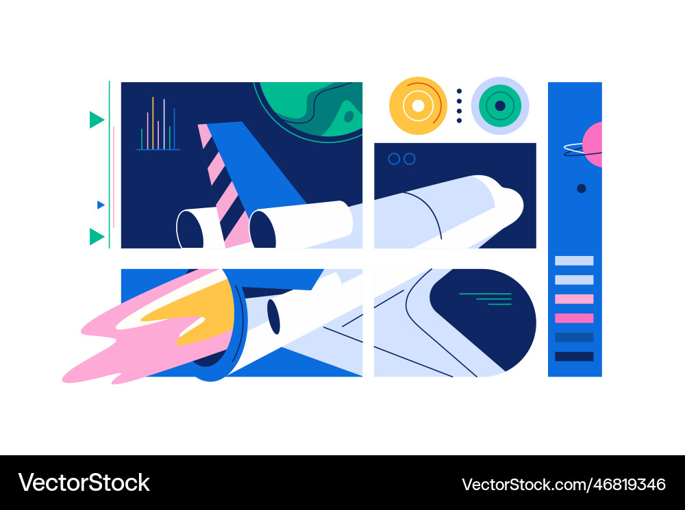 Spaceship flies in outer space Spaceship flies in outer space vector image
