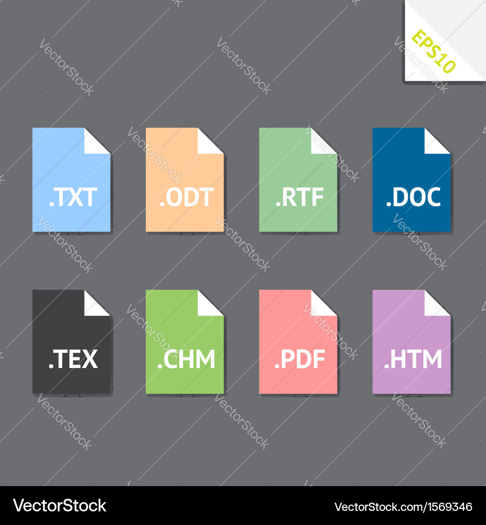 Text file formats vector image