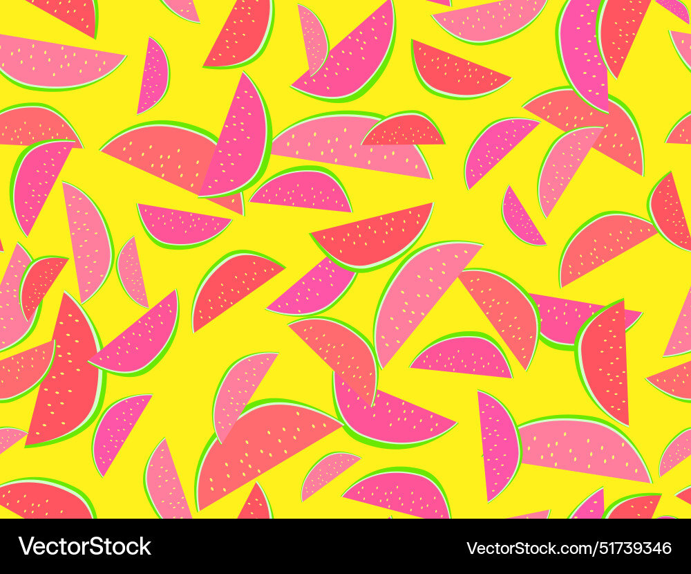Watermelon seamless pattern triangular slices Watermelon seamless pattern triangular slices vector image