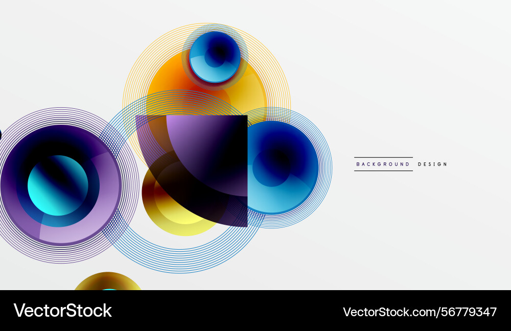 Abstract circles squares overlap creating vibrant Abstract circles squares overlap creating vibrant vector image