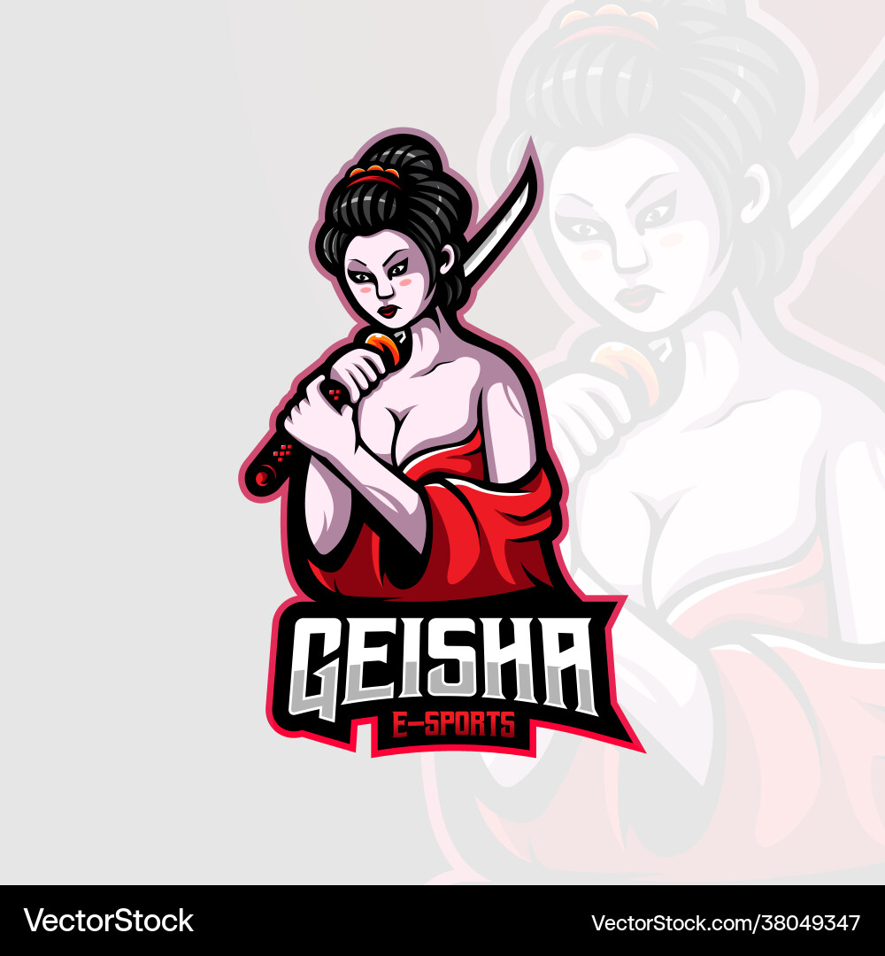 Geisha esport logo vector image