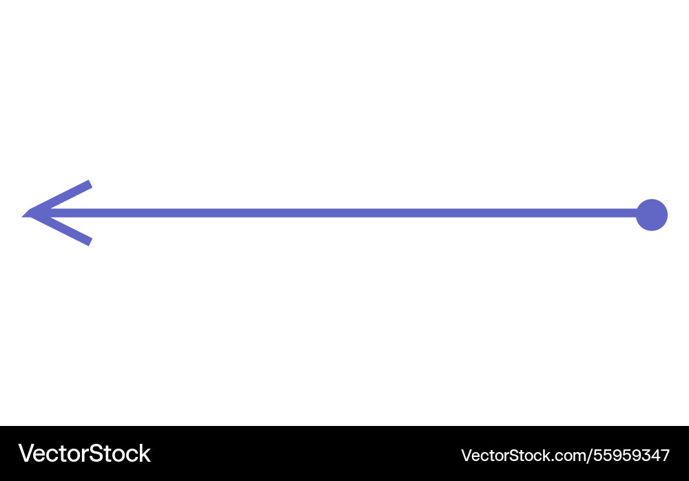 Horizontal single-line arrow pointing left vector image