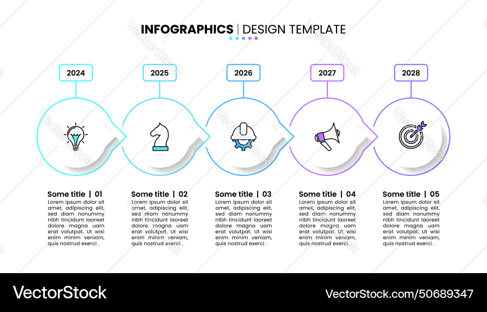 Infographic template circles in a row with 5 Infographic template circles in a row with 5 vector image