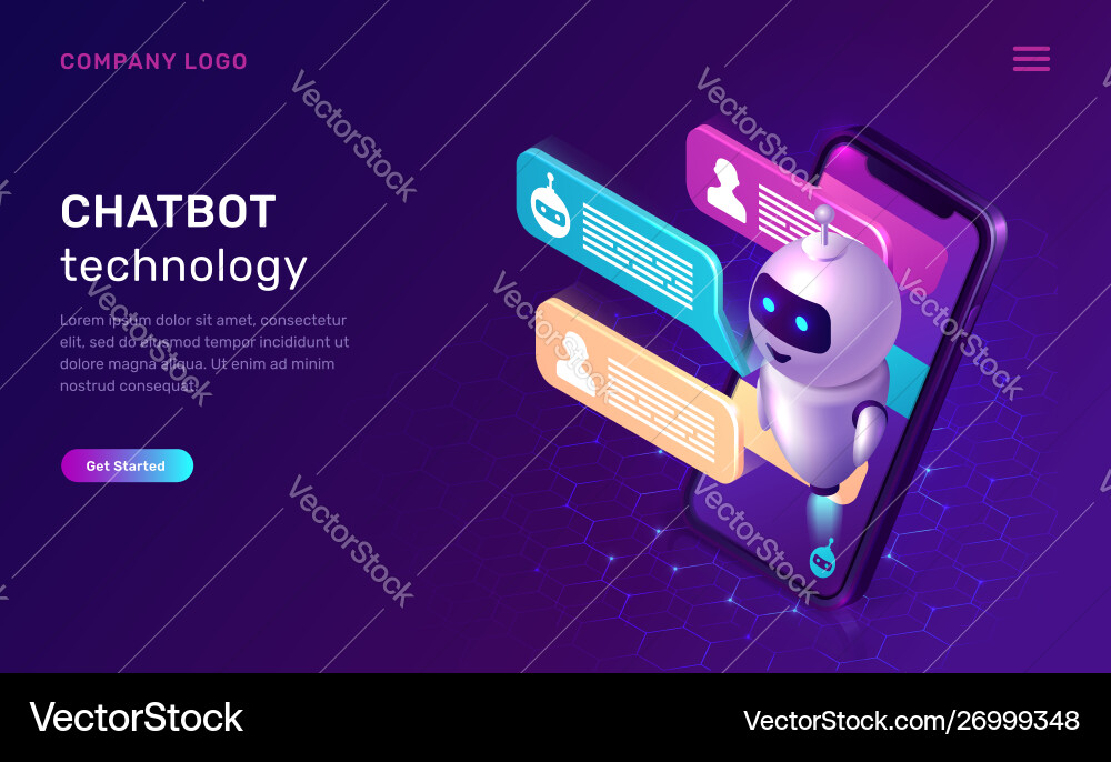 Chatbot technology artificial intelligence Vector Image