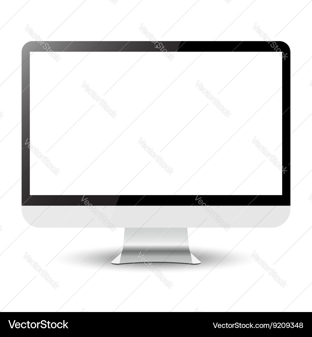 Computer display isolated on white eps10 vector image