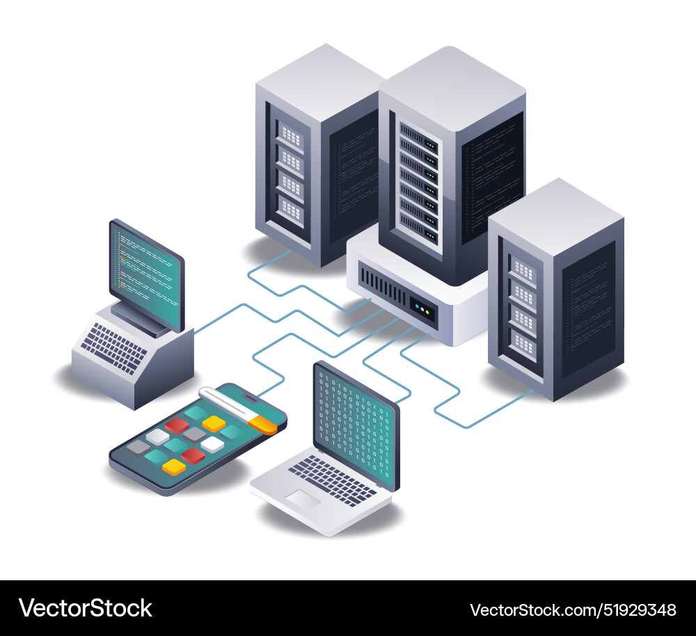 Entwicklung von Serveranwendungen im Computer Entwicklung von Serveranwendungen im Computer vektorbild