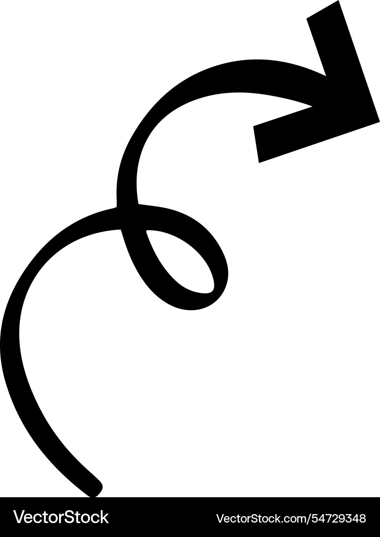 Swirling arrow pointing down suitable for concepts Swirling arrow pointing down suitable for concepts vector image
