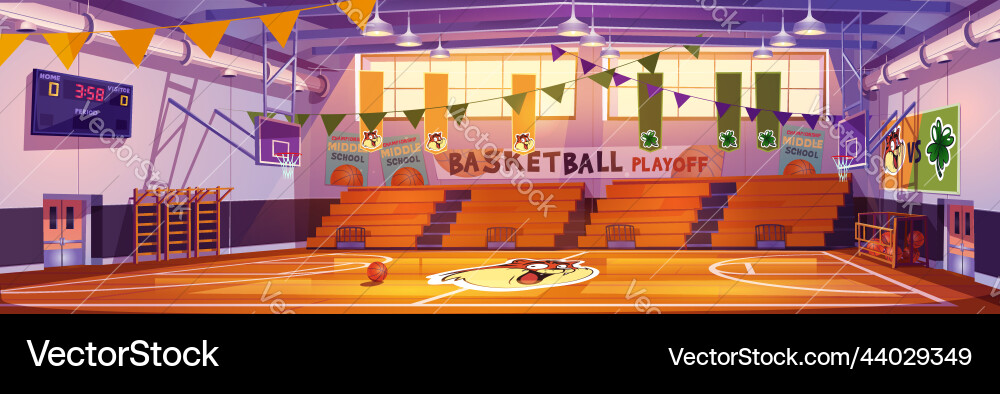 Basketballplatz Innenschule Sportarena Basketballplatz Innenschule Sportarena vektorbild