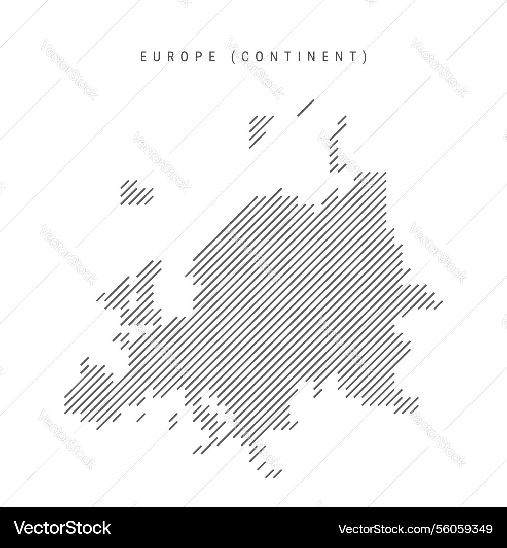 Europe map from pattern of black slanted parallel Vector Image