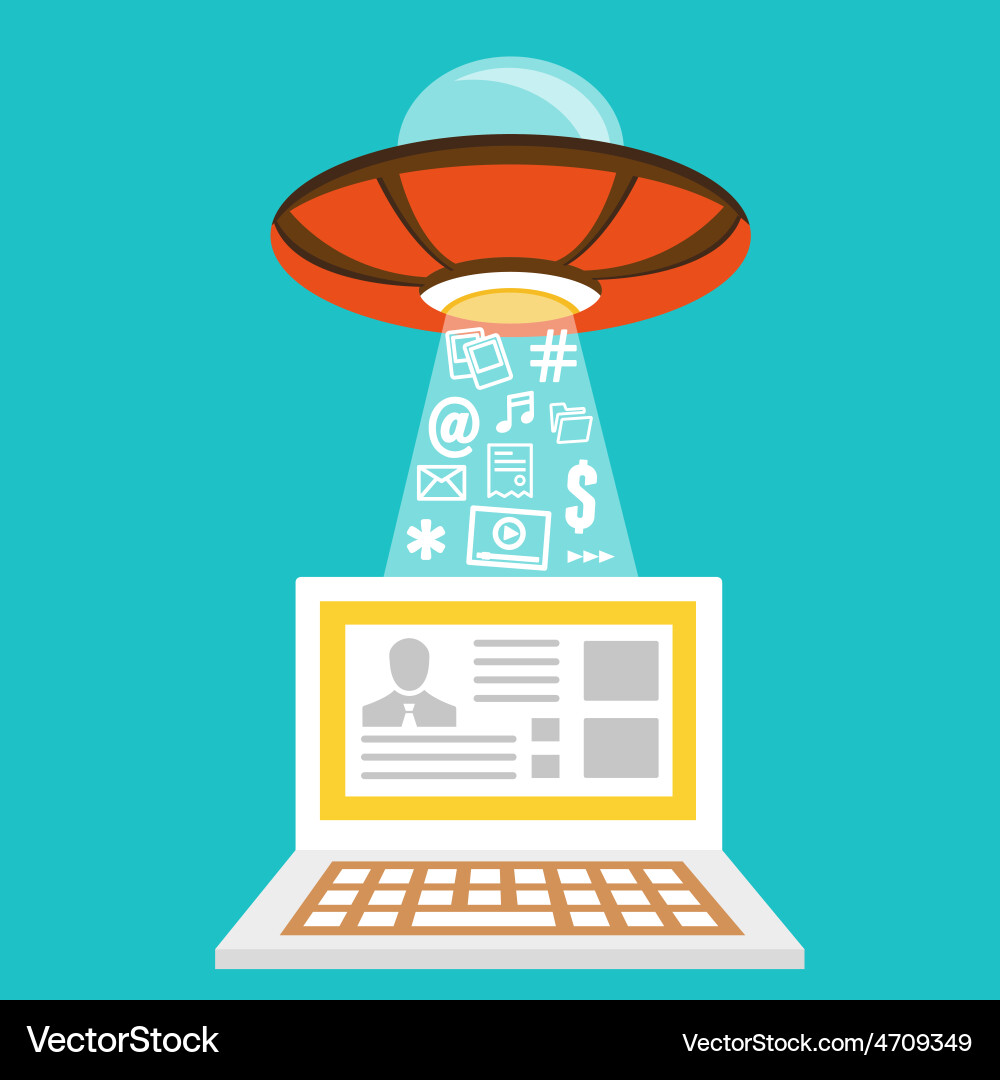 Flat concept of internet fraud hacking private vector image