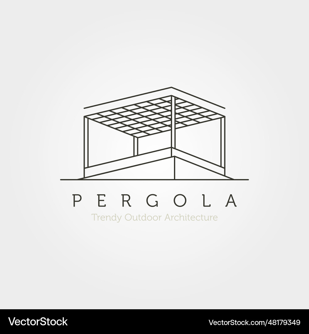Line art pergola modern logo abstract – Royalty-Free Vector | VectorStock, image size:1000x1080