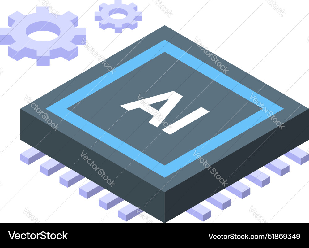 Modern microchip using artificial intelligence Modern microchip using artificial intelligence vector image