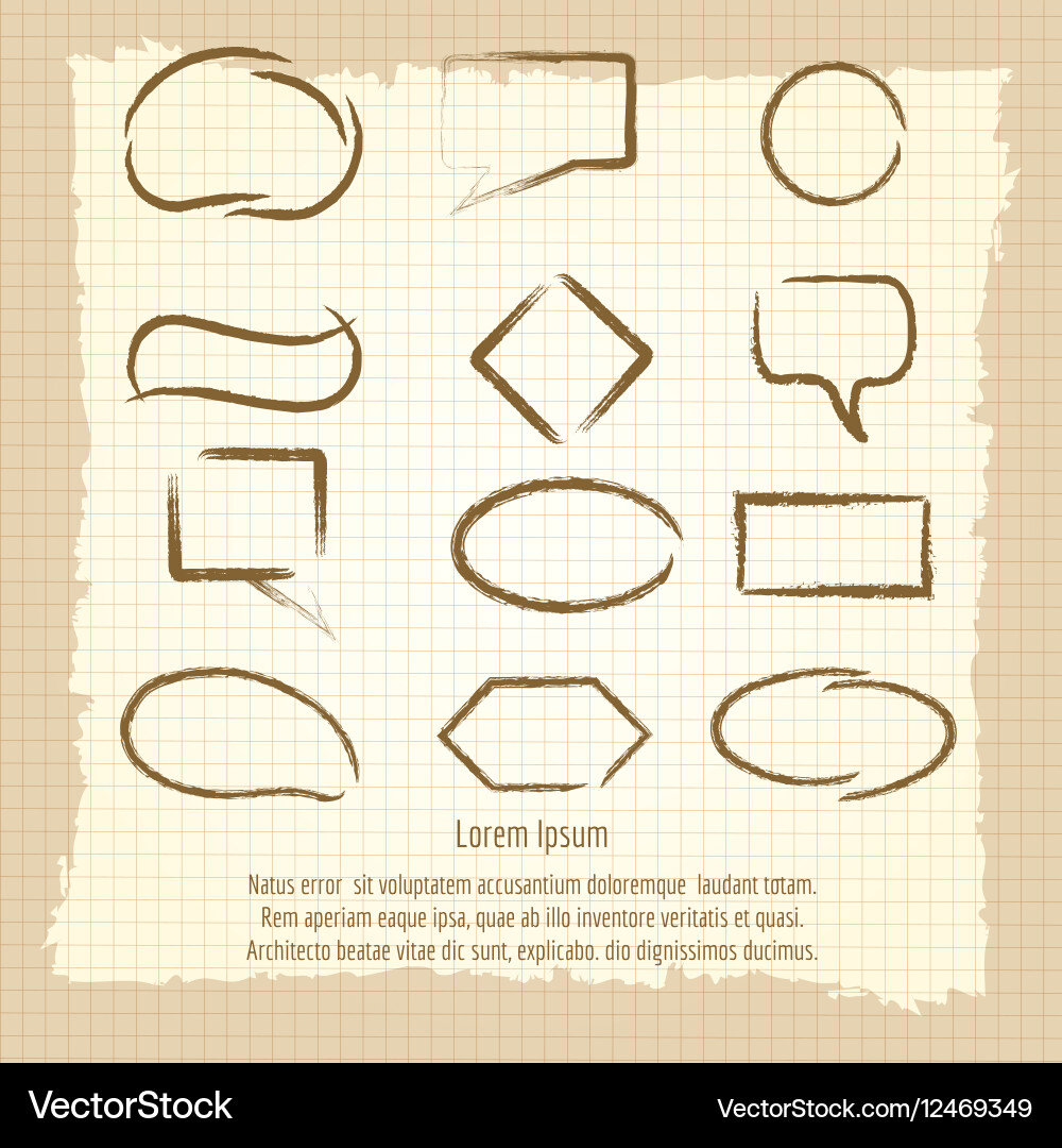 Paintbrush speech frames on vintage background Vector Image