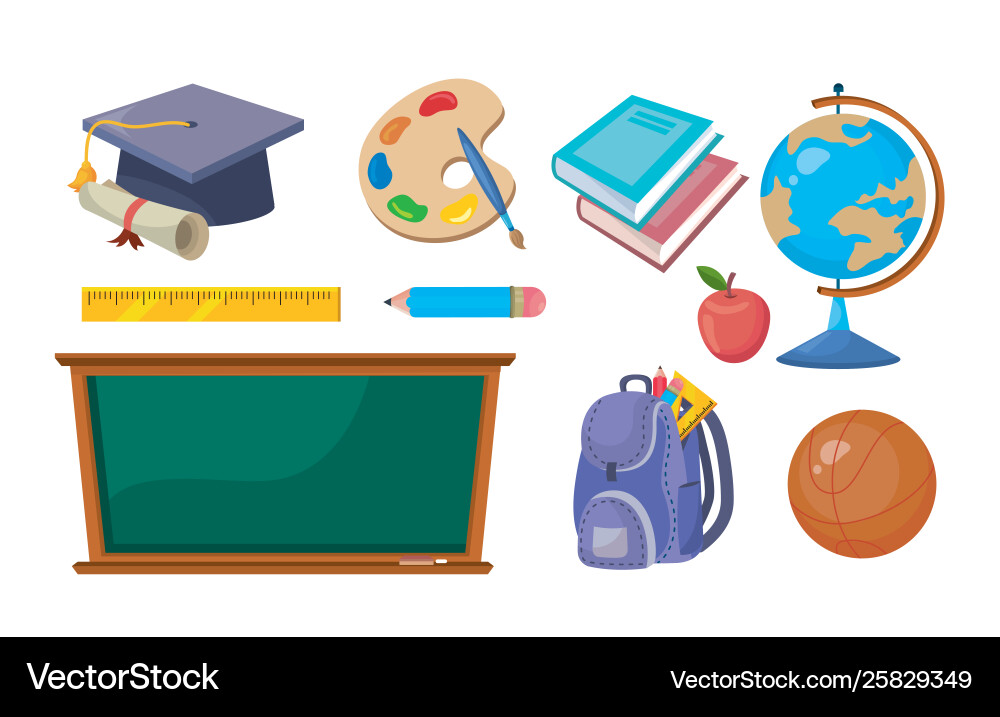 Set education elementary creative to learn Vector Image