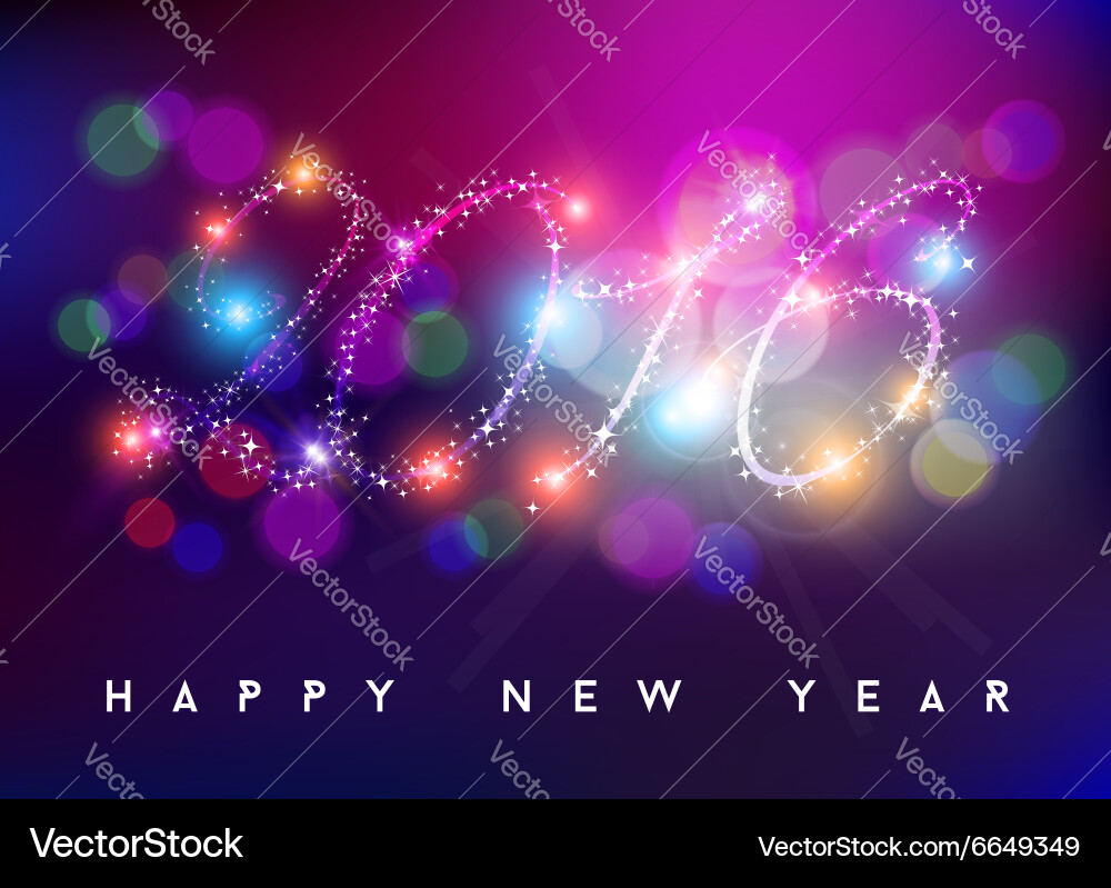 Sparkling New Year Bokeh Background Vector Image