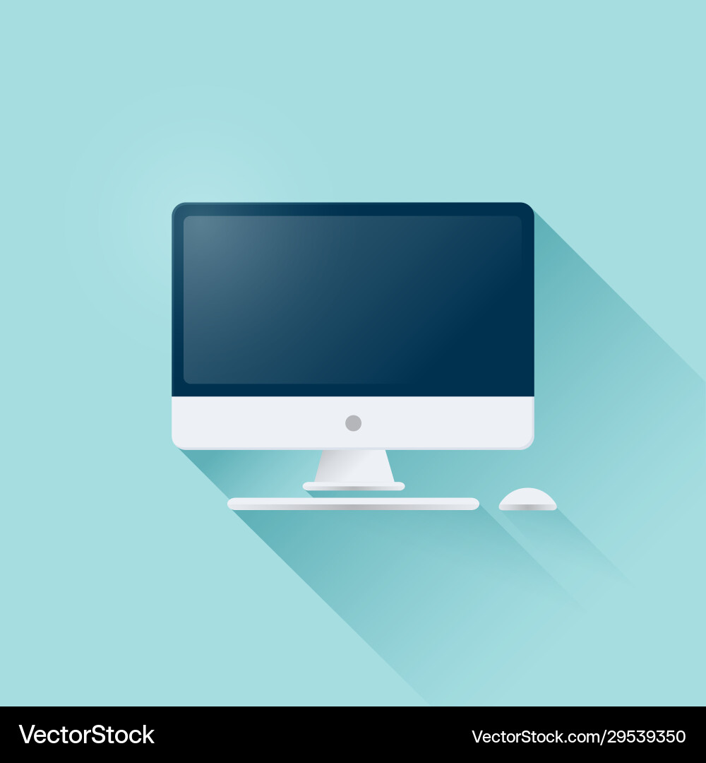 Computer-Anzeige mit Maus und Keyboard vektorbild