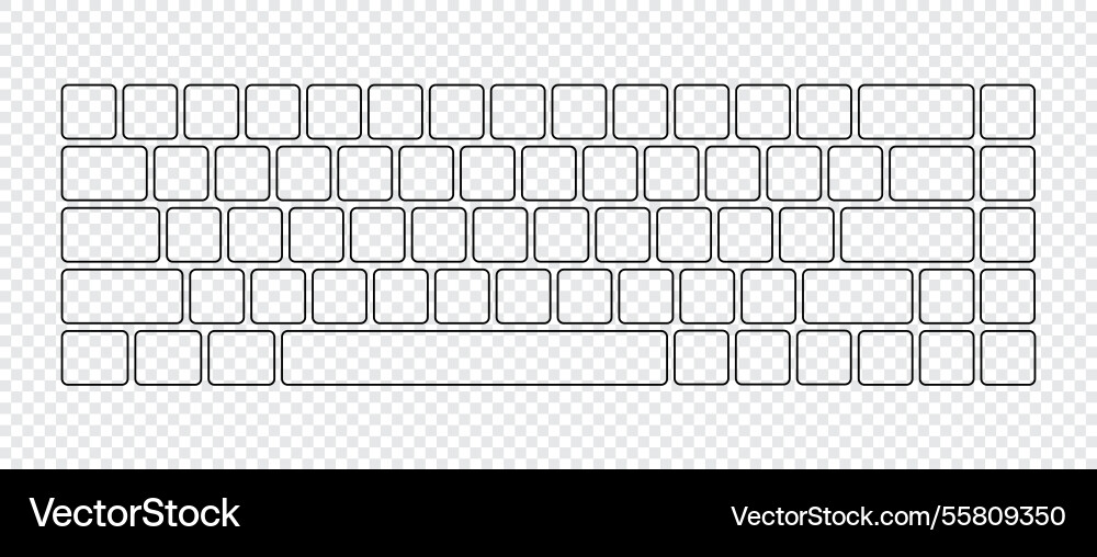 Computer keyboard button layout template Computer keyboard button layout template vector image