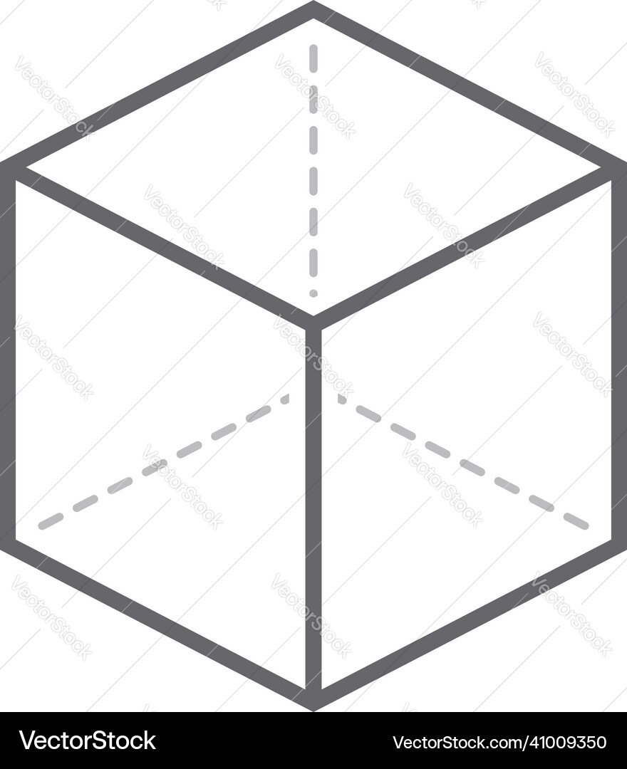 Cube with projection icon Cube with projection icon vector image
