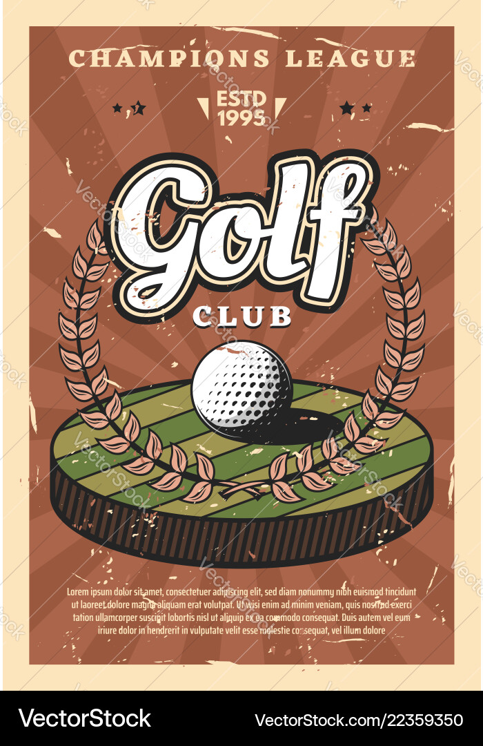 Golf Liga Sport Cup Meisterschaft Golf Liga Sport Cup Meisterschaft vektorbild
