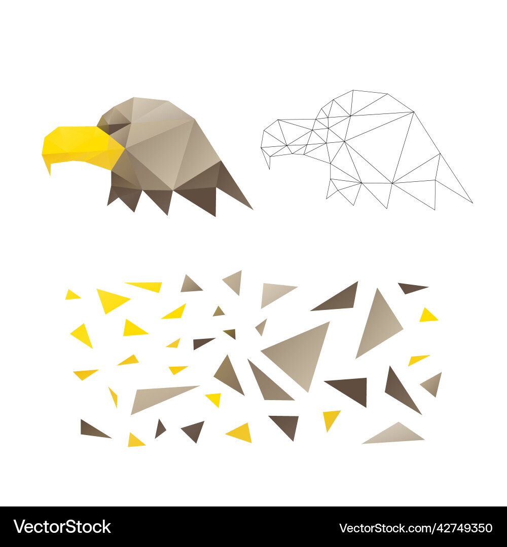 Polygonal puzzle game constructor from triangles Polygonal puzzle game constructor from triangles vector image