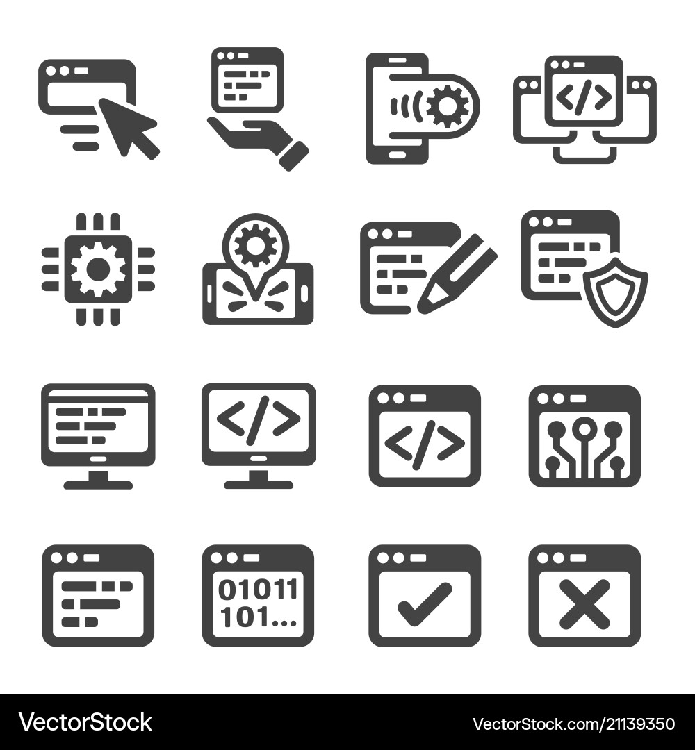 Programming Icon Set vector image