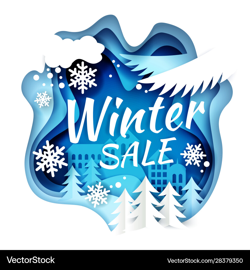 Winterverkauf Werbebanner Poster Papier Winterverkauf Werbebanner Poster Papier vektorbild