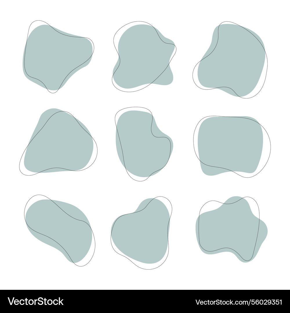 A set of irregular soft-edged abstract shapes Vector Image