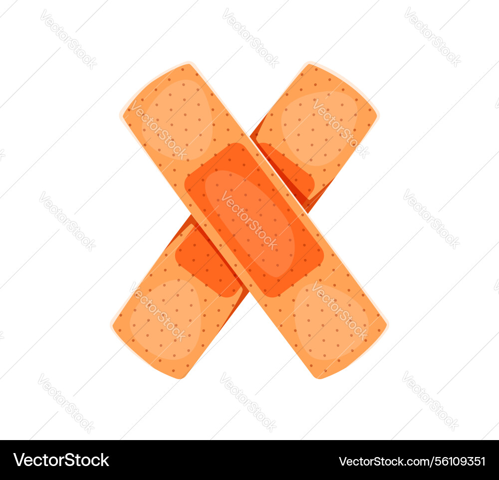 Medicine cartoon font crossed patches letter x Medicine cartoon font crossed patches letter x vector image