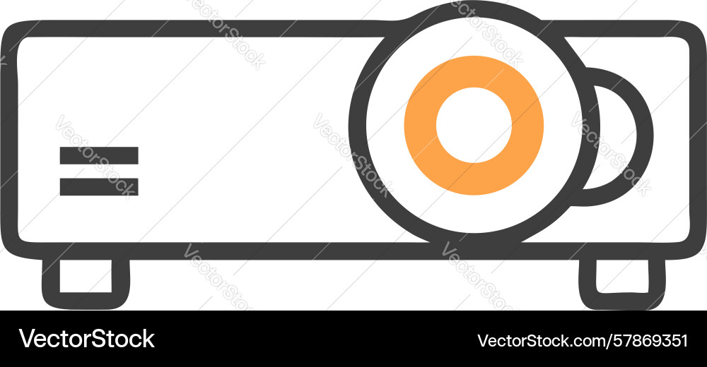 Projector icon with lens - visual display Vector Image