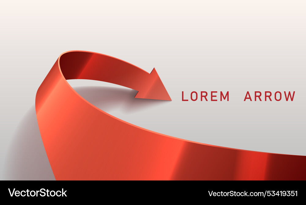Red arrow with shadow on white background Red arrow with shadow on white background vector image