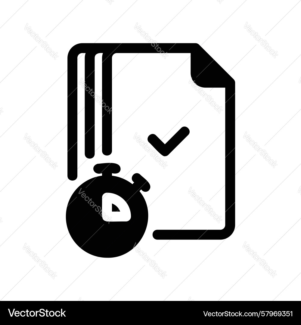 Timely Task Completion - Approval & Efficiency Vector Image