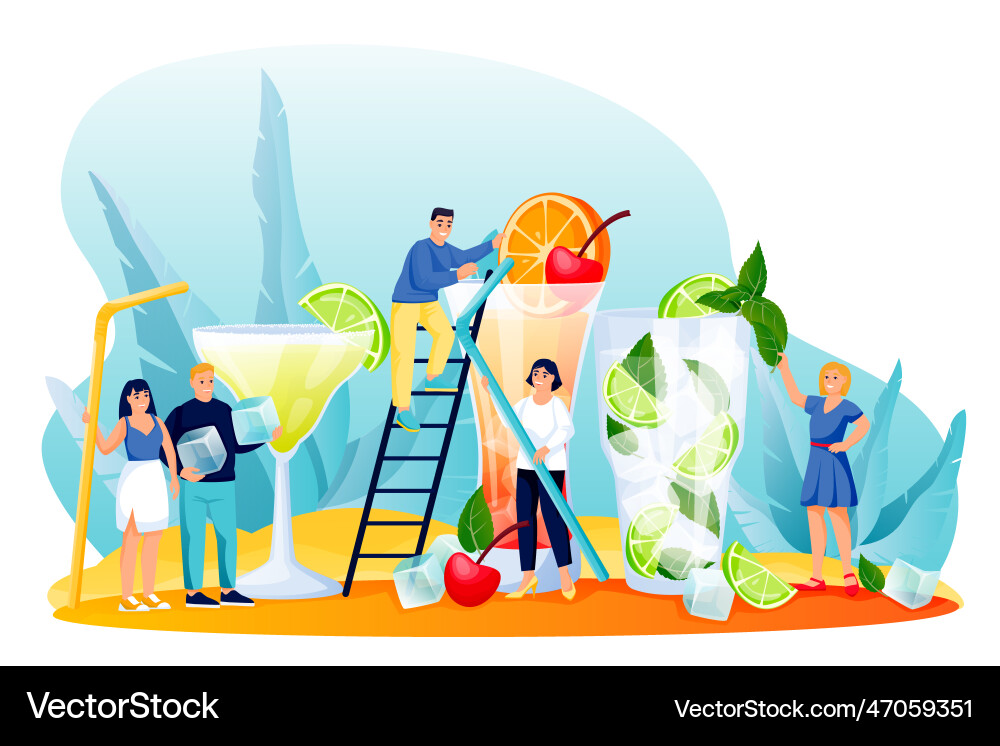 Tropical Cocktail Party Vector Image