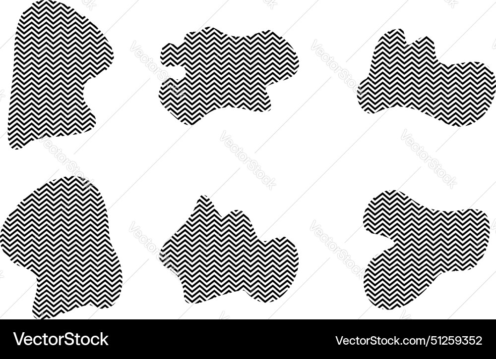 Blobs Fluid Formen mit zick zag Streifen Piktogramm Blobs Fluid Formen mit zick zag Streifen Piktogramm vektorbild