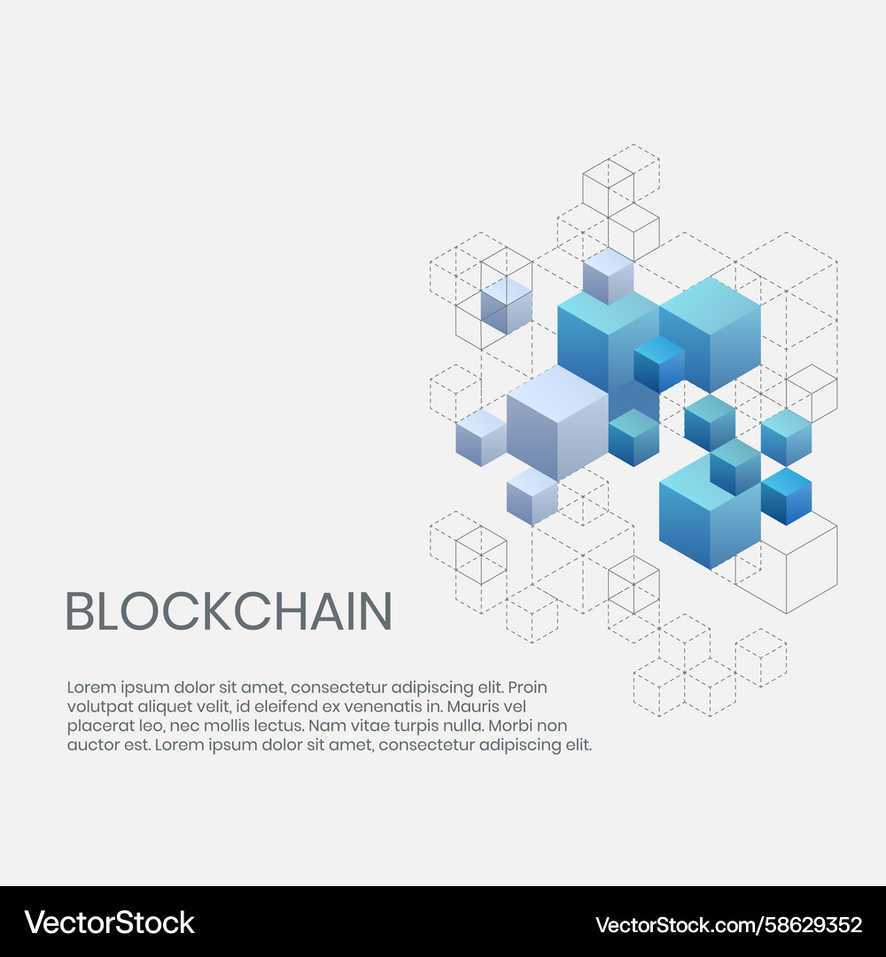 Blockchain - a system of data storage Vector Image