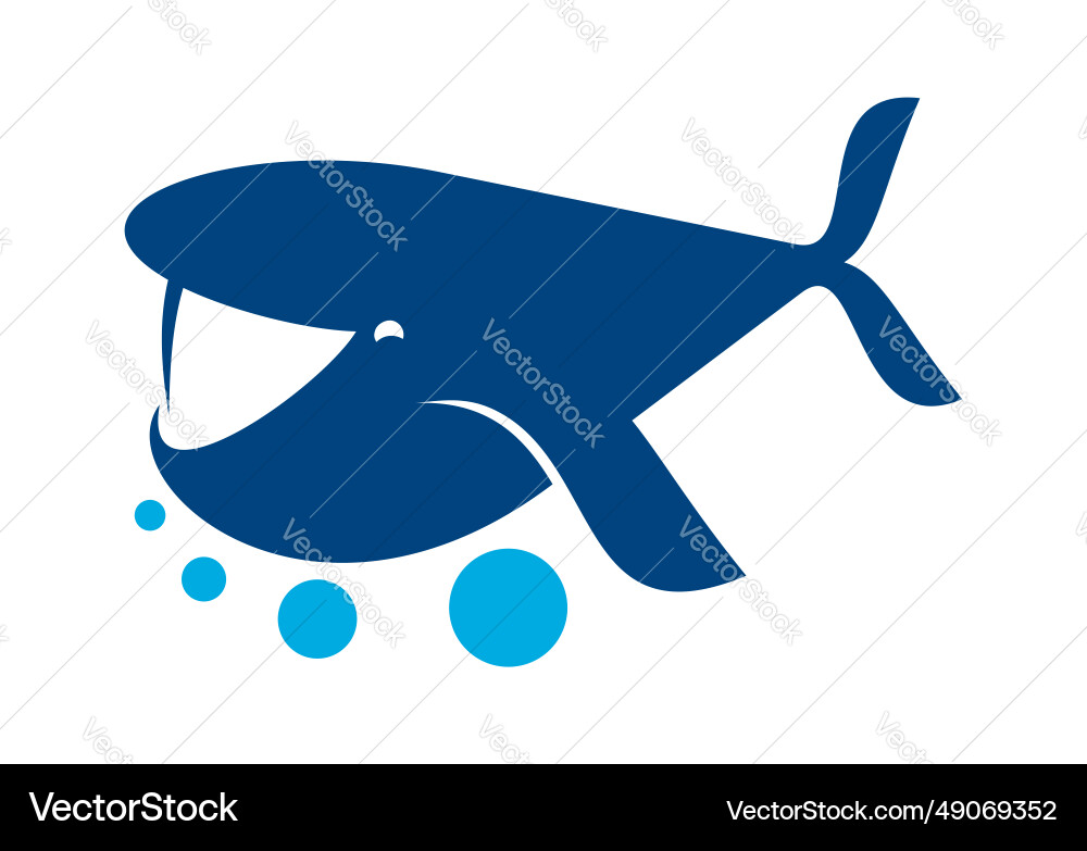 Blue whale cartoon icon sea ocean marine animal Blue whale cartoon icon sea ocean marine animal vector image
