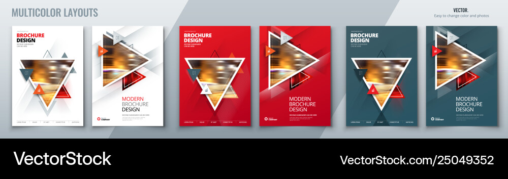 Brochure template layout design with triangles Brochure template layout design with triangles vector image