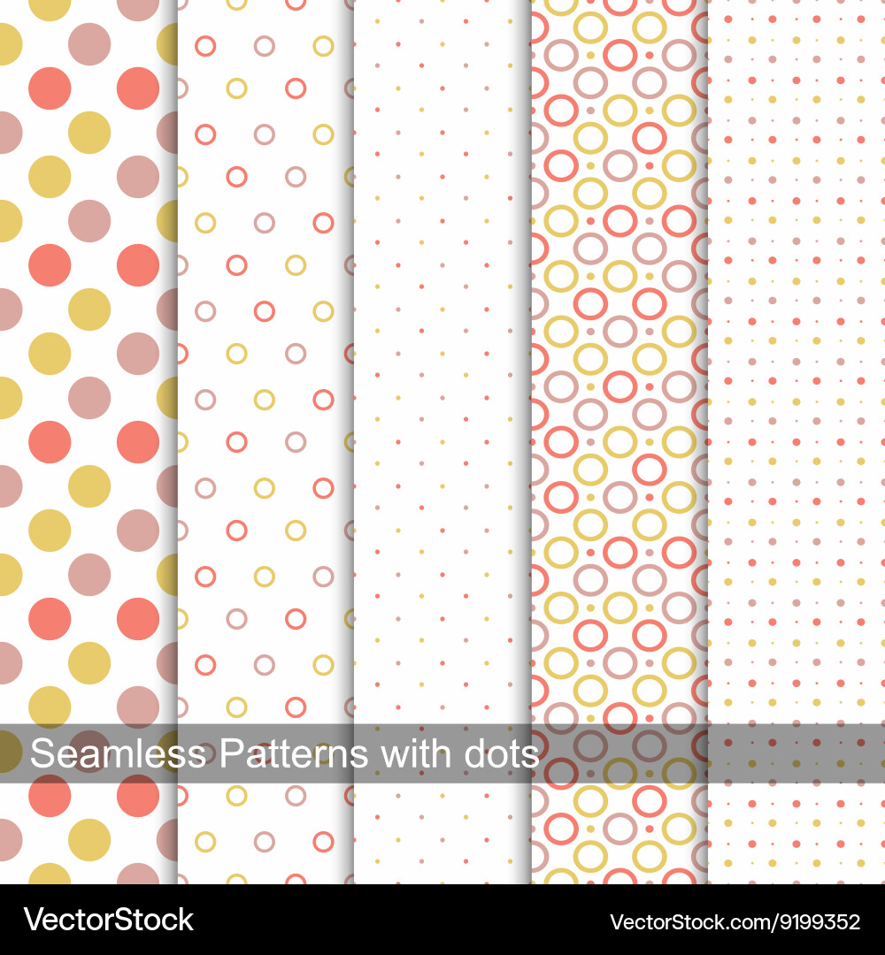 Collection of dotted seamless patterns vector image