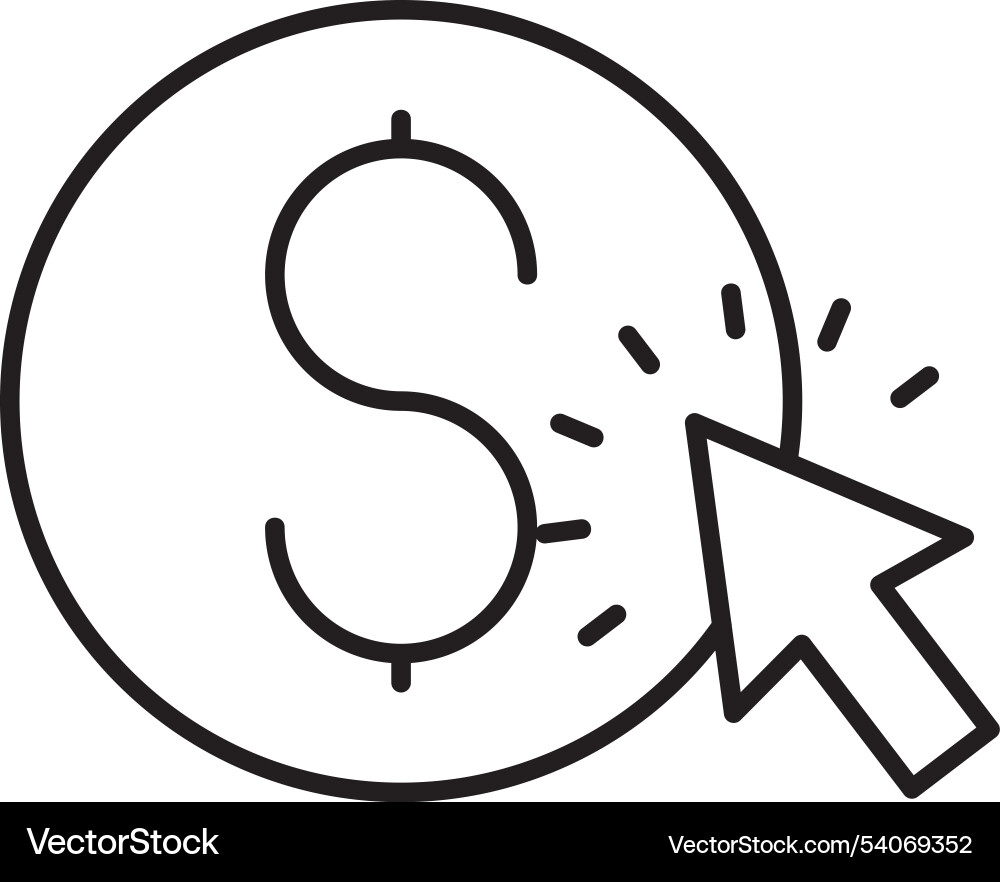 Pay per click line icon design Vector Image