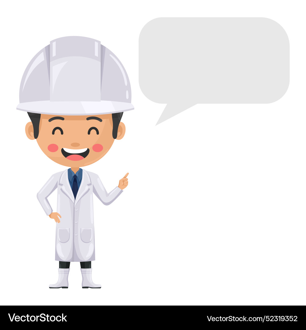 Quality control supervisor with dialog box Quality control supervisor with dialog box vector image