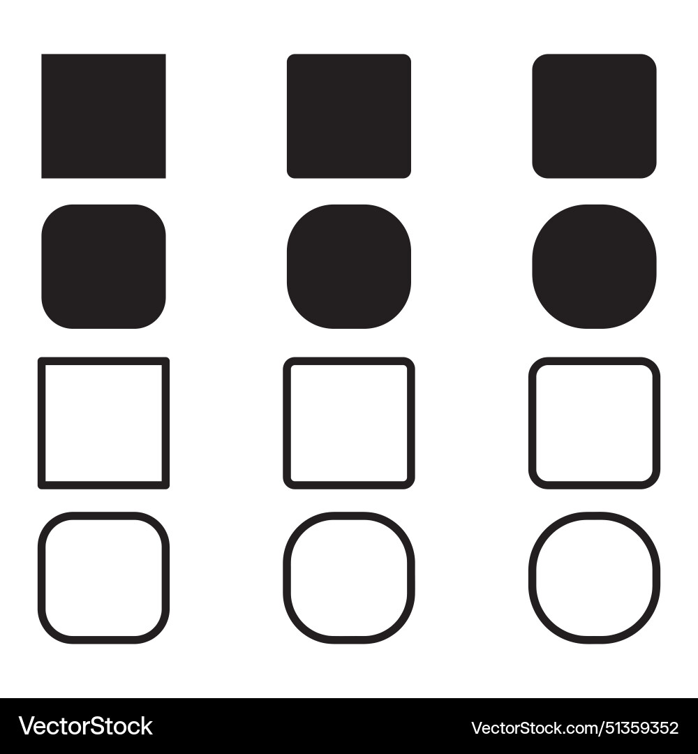 Rectangle outline set element design Vector Image