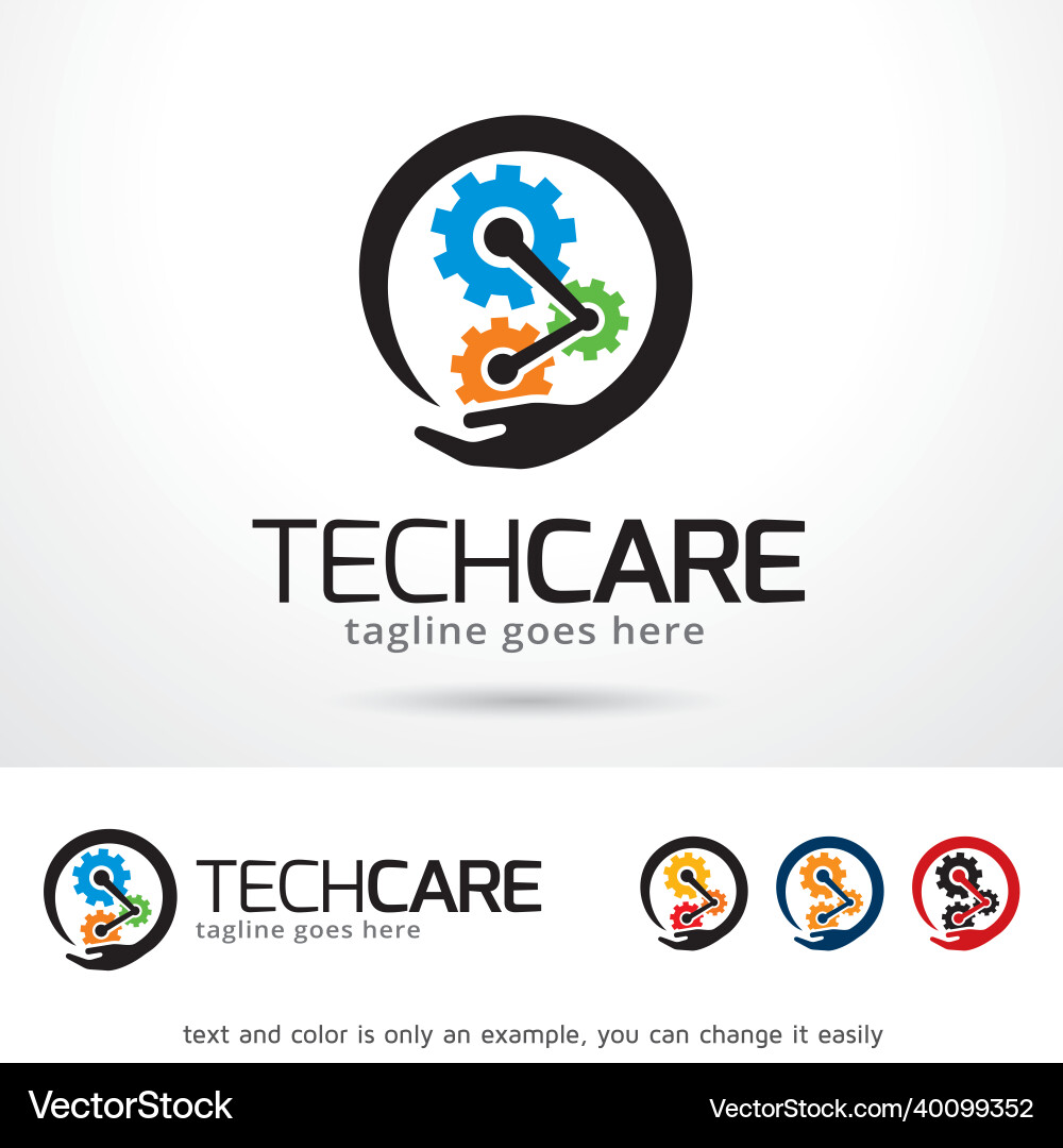 Tech care logo template vector image