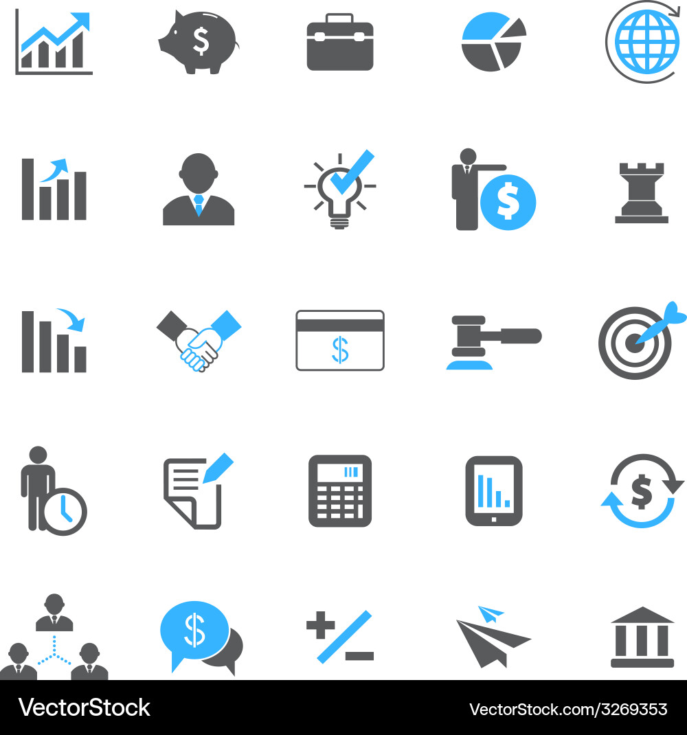 Business Finance Icon Collection Vector Image