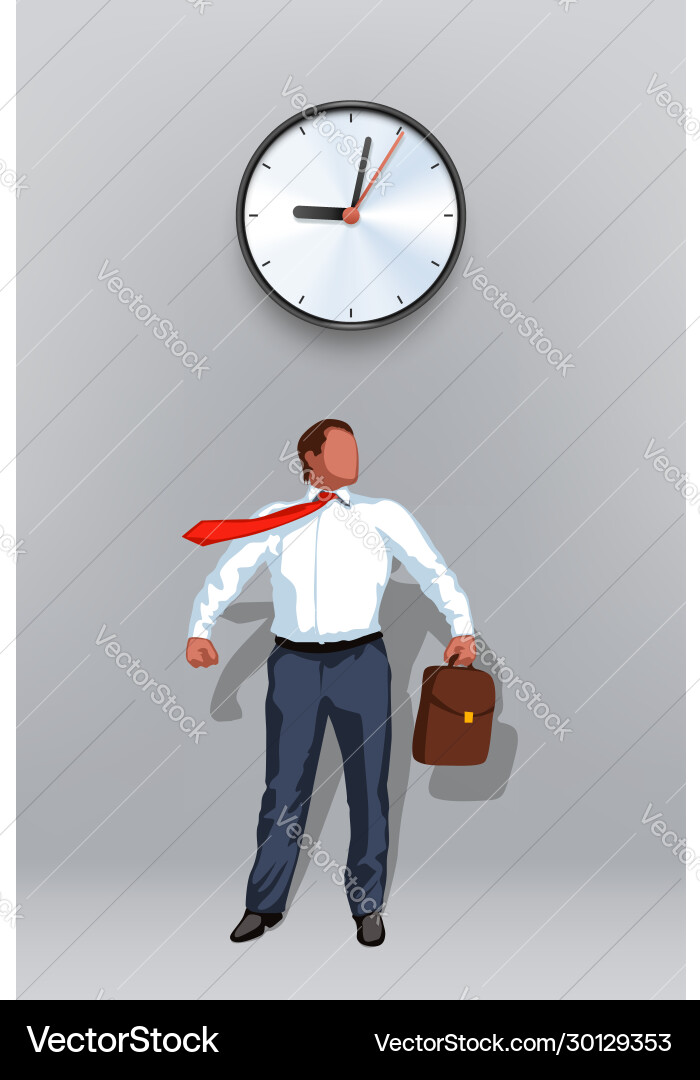 Businessman hero clock vector image