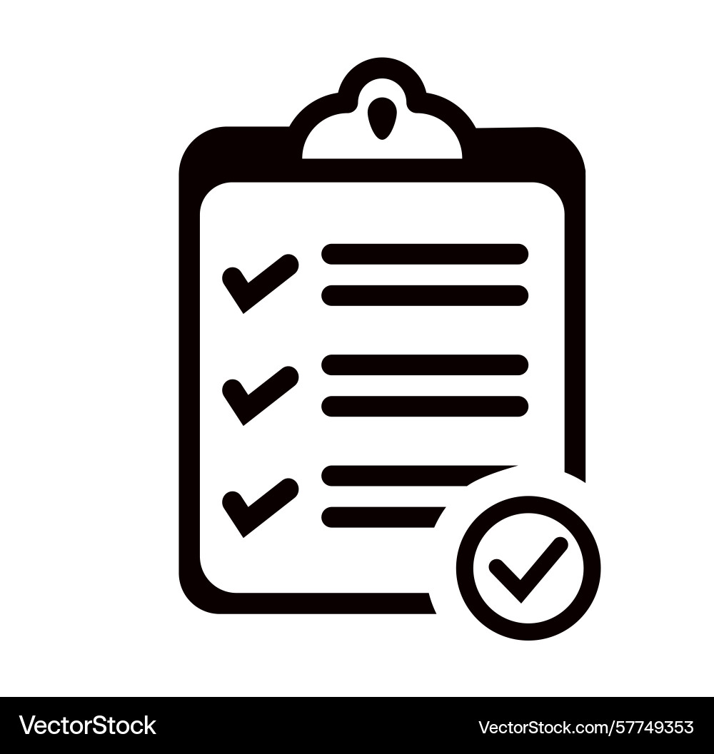 Clipboard with checklist icon in flat style Vector Image