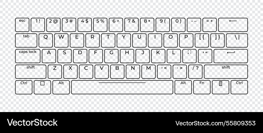 Computer Tastatur-Taste Layout Vorlage Vektorbild