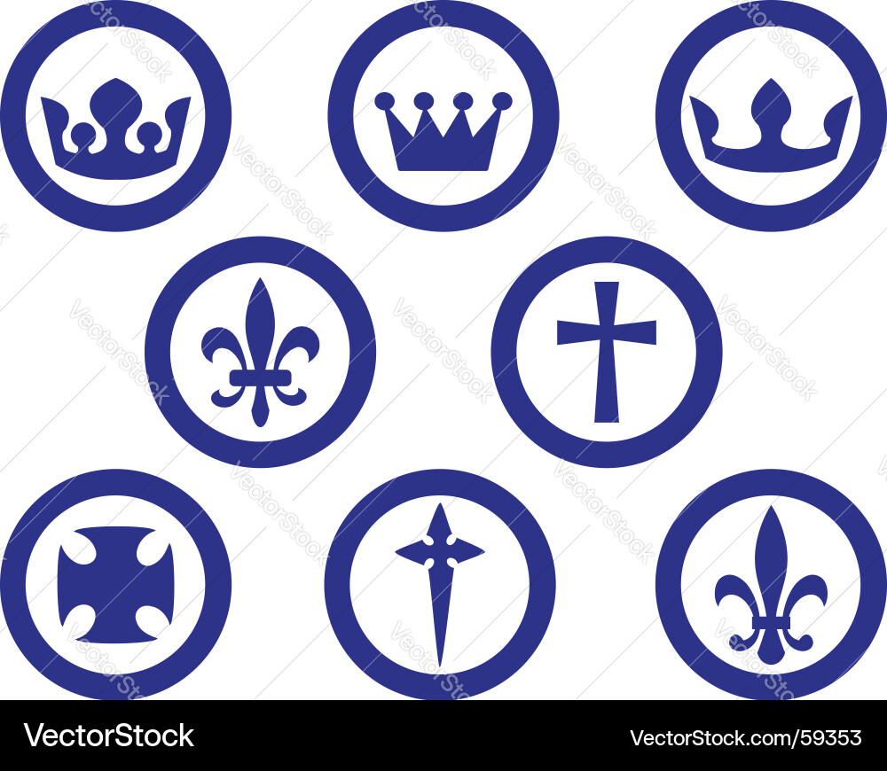 Heraldry Symbole Sammlung Vektorbild
